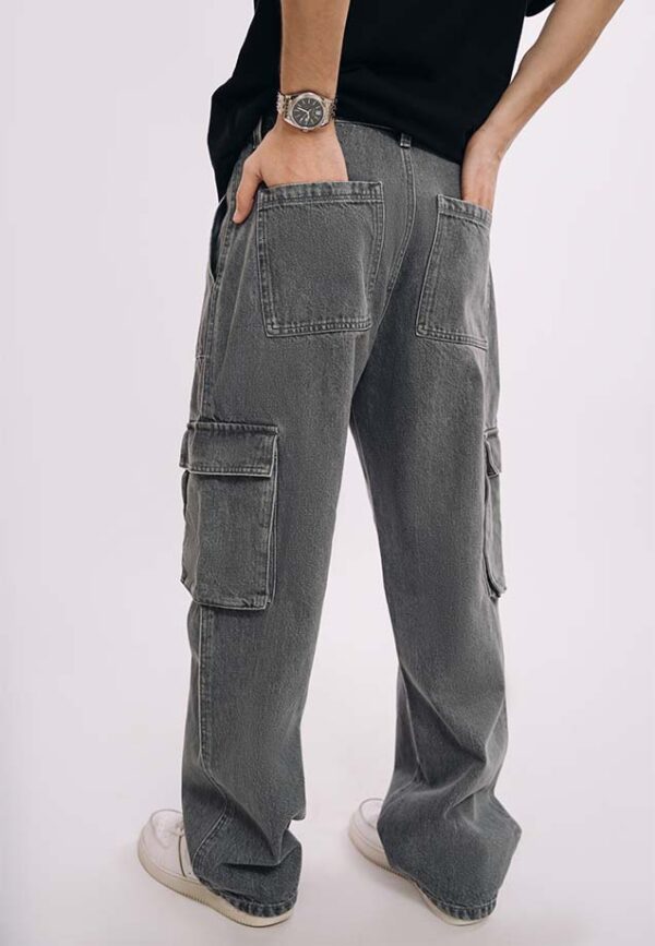 Utility Pocket Cargo Jeans - Dark Grey - Image 4