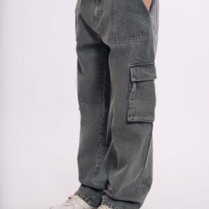 Utility Pocket Cargo Jeans – Dark Grey