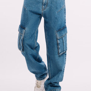 Utility Pocket Jeans – Mid Blue Wash