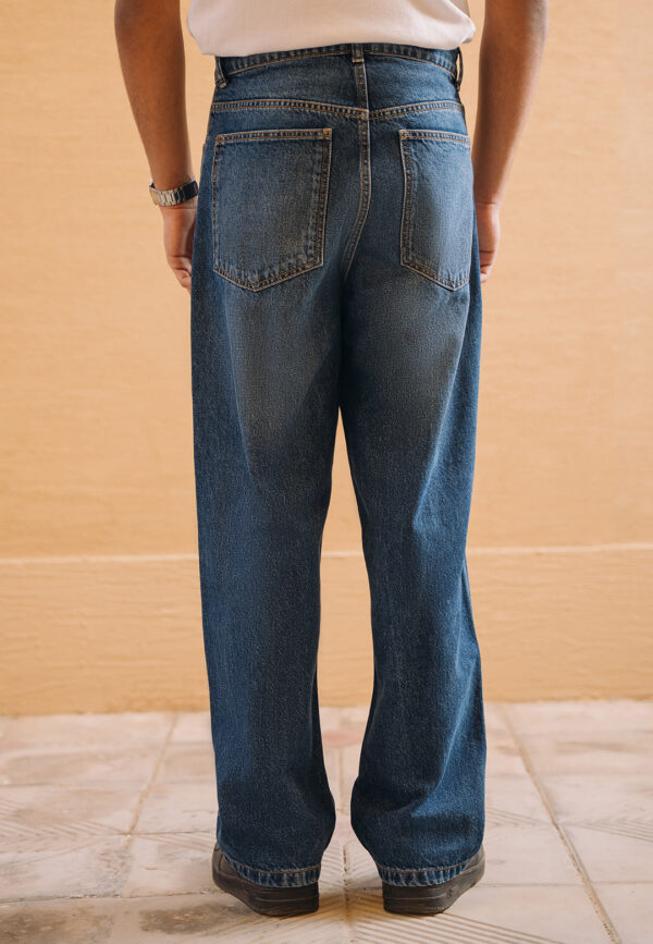 90’s Denim Straight Fit Jeans - Dark Blue Wash - Image 3