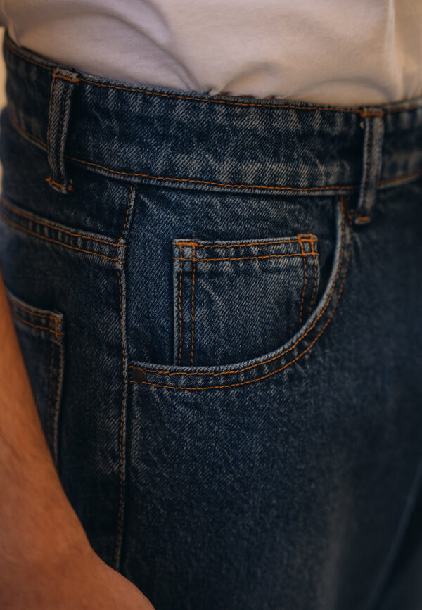 90’s Denim Straight Fit Jeans - Dark Blue Wash - Image 4