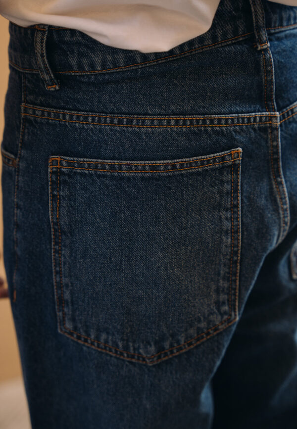 90’s Denim Straight Fit Jeans - Dark Blue Wash - Image 5