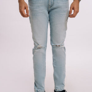 Skinny Fit Ripped Jeans – Light Blue Wash