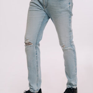 Skinny Fit Ripped Jeans – Light Blue Wash