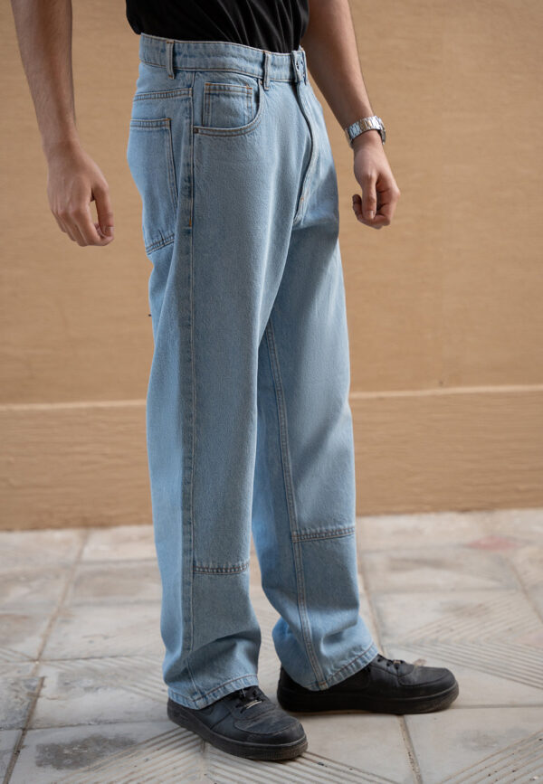 90’s Denim Straight Fit Jeans - Light Blue Wash - Image 3